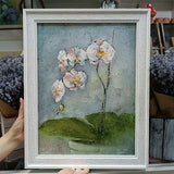 Orchid Original Impasto Oil Painting Abstract Floral Wall Art Modern Fine Art Birthday Gift Artwork for Sale Flowers Canvas Painting