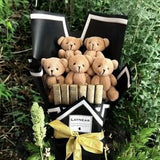 Godiva Chocolate Teddy Bear Gift Flower Bouquet, Teddy Bear Flowers Bouquet, Plush Teddy Bear Flower Bouquet, Gift For Her