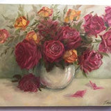 Floral Still Life, Bouquet Roses Flowers Spring Flowers, Expressionism, One of a kind
