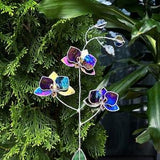Stained glass Orchid flower ???Multicolor sparkling iridescent ???, Suncatcher 3D plant, Outdoor and gardening decor Wedding Christmas Gift
