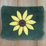 Sunflowers, Medium Green, Small Pouch