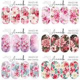 Water Transfer Nail Decals WINTER & CHRISTMAS FLOWERS Rose, Poinsettias, Winter Bouquet, Christmas Rose, Pink Winter Flower