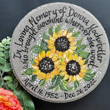 CUSTOM MEMORIAL GIFT, Sunflower Memorial Garden Stone, Personalized Memorial Gifts for Friend, Mother??s Day, Sympathy Gifts, Sunflowers