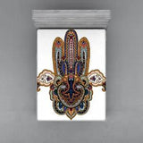 Eastern Hamsa Fitted Sheet Cover with All-Round Elastic Pocket in 4 Sizes