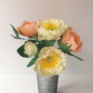 Charm Paper Peonies  - Cozy Minimalist Decor- Gift ideas for friend - Boho Home Decor - cottagecore Decor - Gift for Her