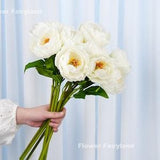 Peony Bouquet | Peony Stem | High Quality Artificial Flower | DIY | Floral | Wedding/Home Decor | Gifts - White