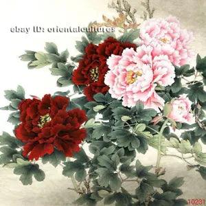 Chinese 100% real natural silk thread,su hand embroidery kits:peony flower 12"