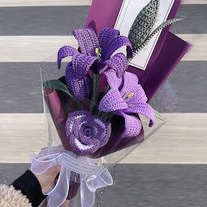 lily  bouquet,crochet flowers, crochetflowerbouquet, knitted flowers, crochet flower, crochet bouquet, handmade flower, home decoration