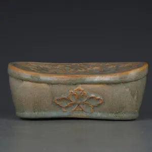 6.1 "China  porcelain Song dynasty Ru Kiln Celadon glaze Peony flower pillow