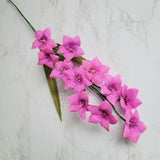 11 Lavender/Mauve/Pink orchids with leaves on stem for floral arrangements, Hats, crafts etc