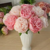 Pink peony bouquet Soft Blooming Peony Silk Artificial Wedding Bouquet Home Flowers silk wedding flowers purple peony white peony bouquet