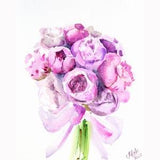 Custom Bridal Bouquet Painting Original Flowers Portrait From Photo Personalized Wedding Bouquet Watercolor by NatalyMak