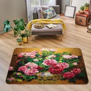 3D Vintage Peony Flower NAO4589 Game Rug Mat Elegant Photo Carpet Mat Fay