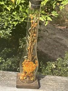 VTG Glass Leonard Creations Dried Flowers Cloche Terrarium Apothecary 15 1/2???