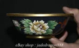 New Listing5"  Chinese Marked Copper Cloisonne Peony Flower Leaf Pot Jar Crock Bowl
