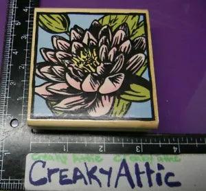 LOTUS BLOCK PRINT FLOWER WATERLILY LILY RUBBER STAMP STAMPEDE A2665HCREAKYATTTIC