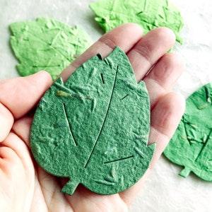 10+ Flower Seed Paper Leaves - Plantable Place Cards - Wedding Greenery Favors