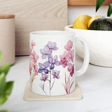 Elegant Orchids Watercolor Ceramic Mug - Comfort-Grip 11oz Coffee Cup, Dishwasher & Microwave Safe, Lead-Free