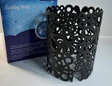 Scentsy LILI Full Size Warmer Wrap Flowers Circles Daisy Daisies Metal Preowned