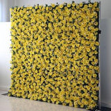 Little Sunflower Artificia Flower wall Roll Up Hanging Fabric Cloth Yellow Floral Wall for Wedding Home Shop Party BabyShower Decor backdrop