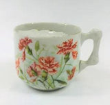 Antique KPM Mustache Tea Cup Berlin Germany Carnation Flower Gold Trim