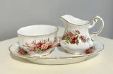 Paragon English Flowers Sugar Creamer Set with Tray Sweet Williams Carnations