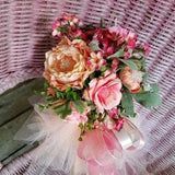Flower Girl Pom Wand Bright Pink Peach Burgundy  Custom Order