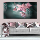 Orchid Canvas Art, Nature-Inspired Floral Wall Decor for Home, Blossom Print & Artwork, Perfect Gift for Nature Lovers, Butterfly Art Print