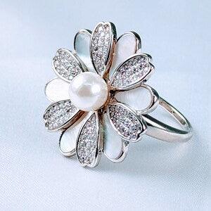 MOP Sunflower Ring Sterling Silver 925 Ref 31/101