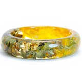 Nature Inspired Resin Ring with Natural Yellow Sunflower and Gray Tree Bark. Yellow Resin Ring for women as a gift for her.  Sunflower Ring