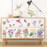 24 Pieces Flower Stencil Template Peony Roseirds Stencils DIYutterfly Peach B