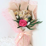 Valentine's Day Flower Bouquet made with Preserved Fresh Flower | Love gift for her | Gift for him |  Chocolate Bouquet Rose Bouquet