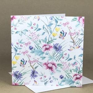 Wall of Flowers with Butterflies   / Eco-Friendly Plantable Seeded Card