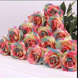 Multi coloured Real Touch Silk Roses/DIY Florals /Wedding decorations /Home decoration/DIY Bouquets/Centrepiece/Supply/Kitchen Decoration
