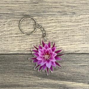 Epiphyllum Orchid Cactus Keychain