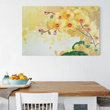 Abstract floral painting palette knife wall art Yellow orchids impasto oil painting original on canvas