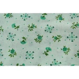 Small Floral Print Fabric on Pastel Mint Green Carnation Rose Flower Lightweight