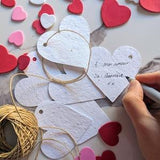 Plantable Heart shaped gift tags, valentines day holiday gift tag, wild flower gift tags