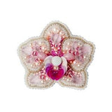 Beadwork kit for creating brooch "Orchid", DIY Jewelry making kit, Seed beaded brooch, Bead Embroidery Kit