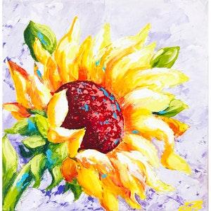 Impasto Painting Sunflower Painting Acrylic Wall Art Yellow Flower Original Art Wall decor Painting on canvas, Gift for her