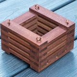 126. Salvaged Sapele Wood Hanging Basket Planter for Orchids, Bromeliads, Ferns, Cacti, Other Epiphytes and Succulents