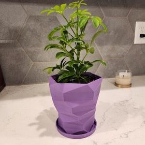 Solid Color Poly Tornado Planter | Unique 3D Printed Plant Holder for Tall Houseplants | Geometric Home Decor Accent in Stylish Colors