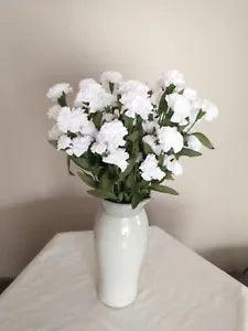Artificial Silk White Mini Carnations-Box of 12