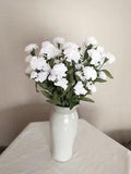 Artificial Silk White Mini Carnations-Box of 12
