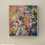 Orchid II. | Orchid series | Encaustic Floral Painting | Impressionist Art | Wall Decoration | Handmade Gift | Contemporary Art