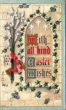 Vintage Postcard Arched Church Window Bordered by Ivy & Easter Lily 1911    Z518