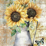Sunflower Decoupage Rice Paper, Floral Mixed Media DIY Crafters Gift