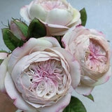 David Austin Cabbage rose, HANDMADE Juliet Rose, Realistic peony rose for vase, English garden rose, Bride wedding masora bouquet, Long stem