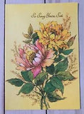 NEW LISTINGVintage Greeting Card Get Well Sorry You're Sick Flowers Peony Floral Unused