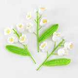 3 Pcs Artificial Lily of Valley Bouquet Knitted Handmade Flower Crochet